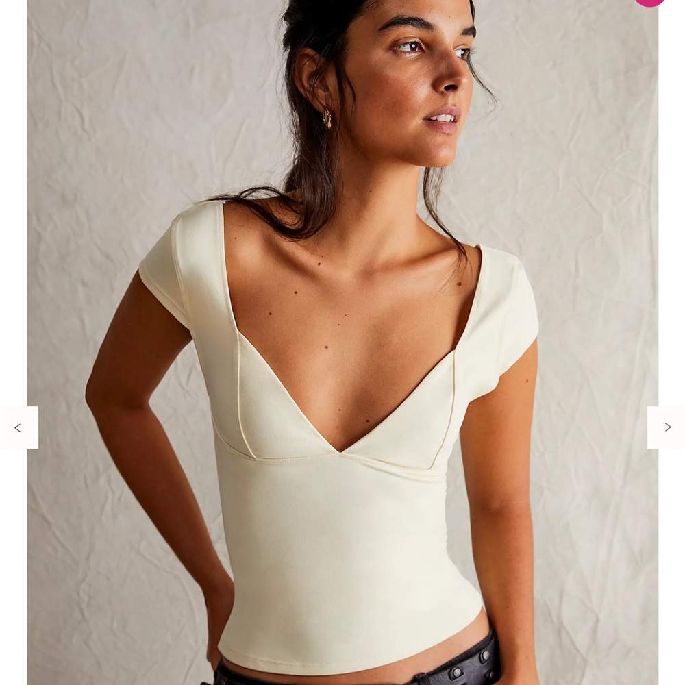 Free People Cream Top